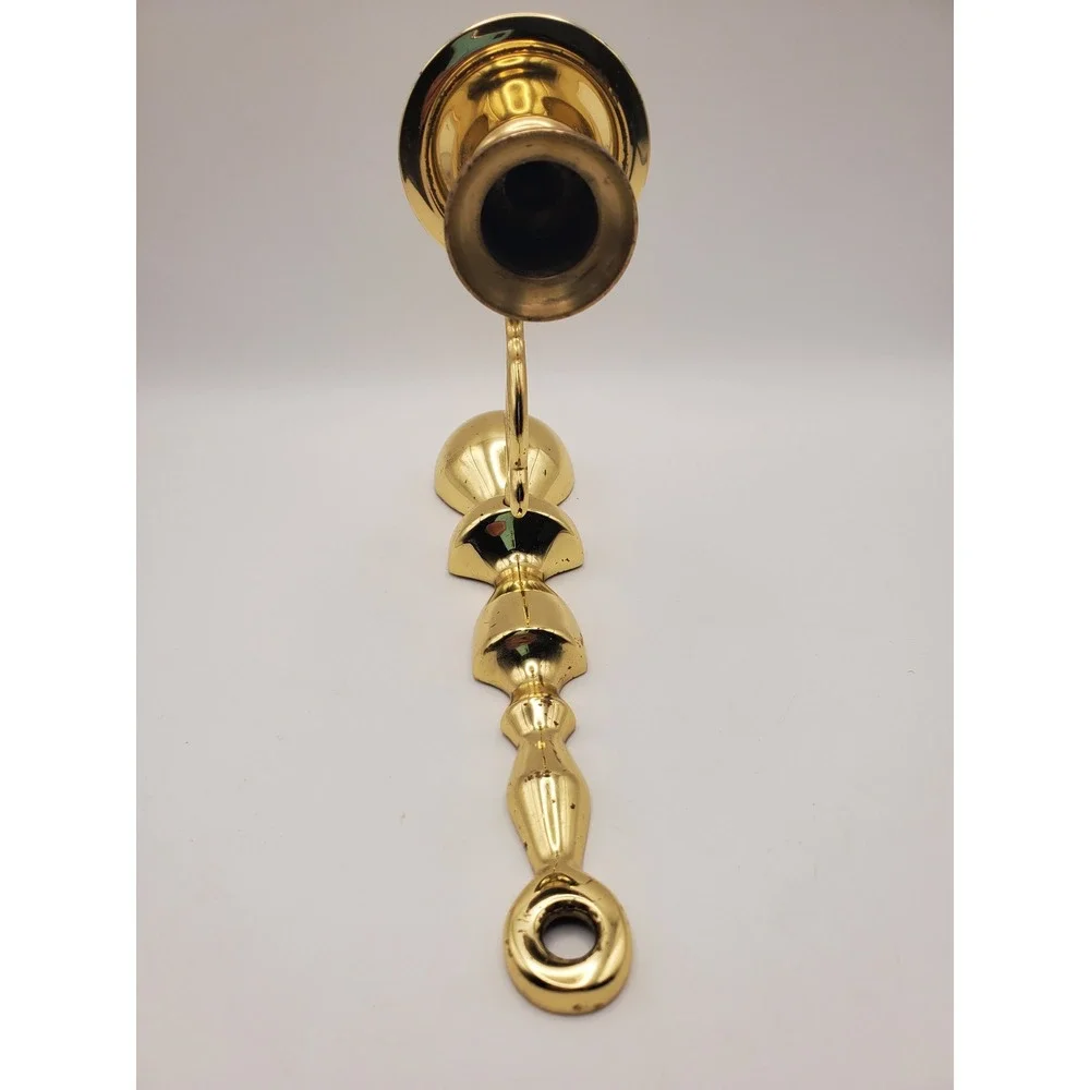 Vintage Baldwin Brass Single Arm Wall Sconce Candle Holder - Solid Forged USA